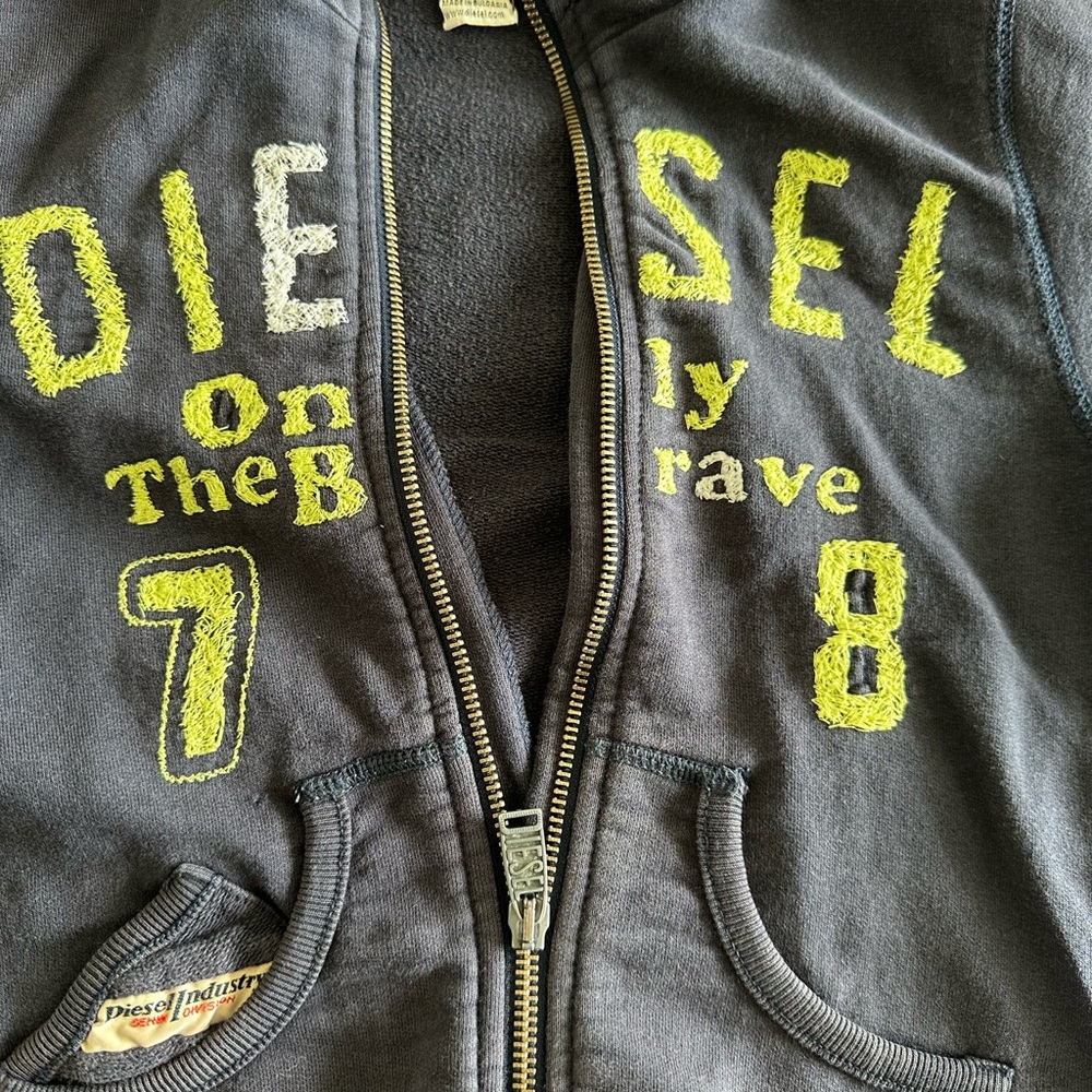 Diesel Kids Charcoal Jacket with Yellow Accents